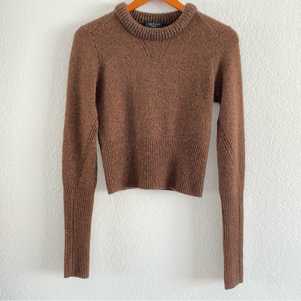 Rag & Bone brown Pierce Slim Crew cashmere Sweater - Picture 3 of 12